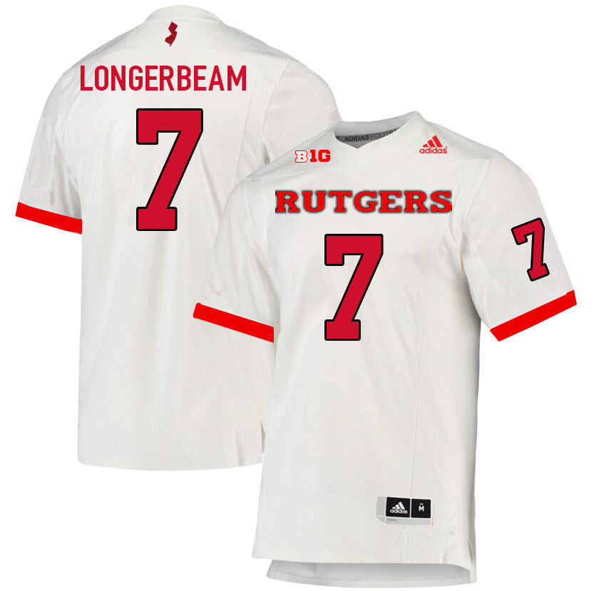 Men #7 Robert Longerbeam Rutgers Scarlet Knights College Football Jerseys Sale-White